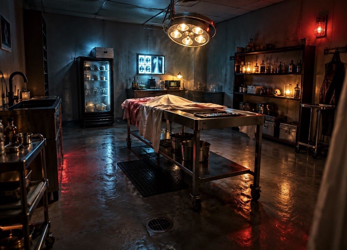 The unsettling apartment setting of The Red Room 102 horror escape room